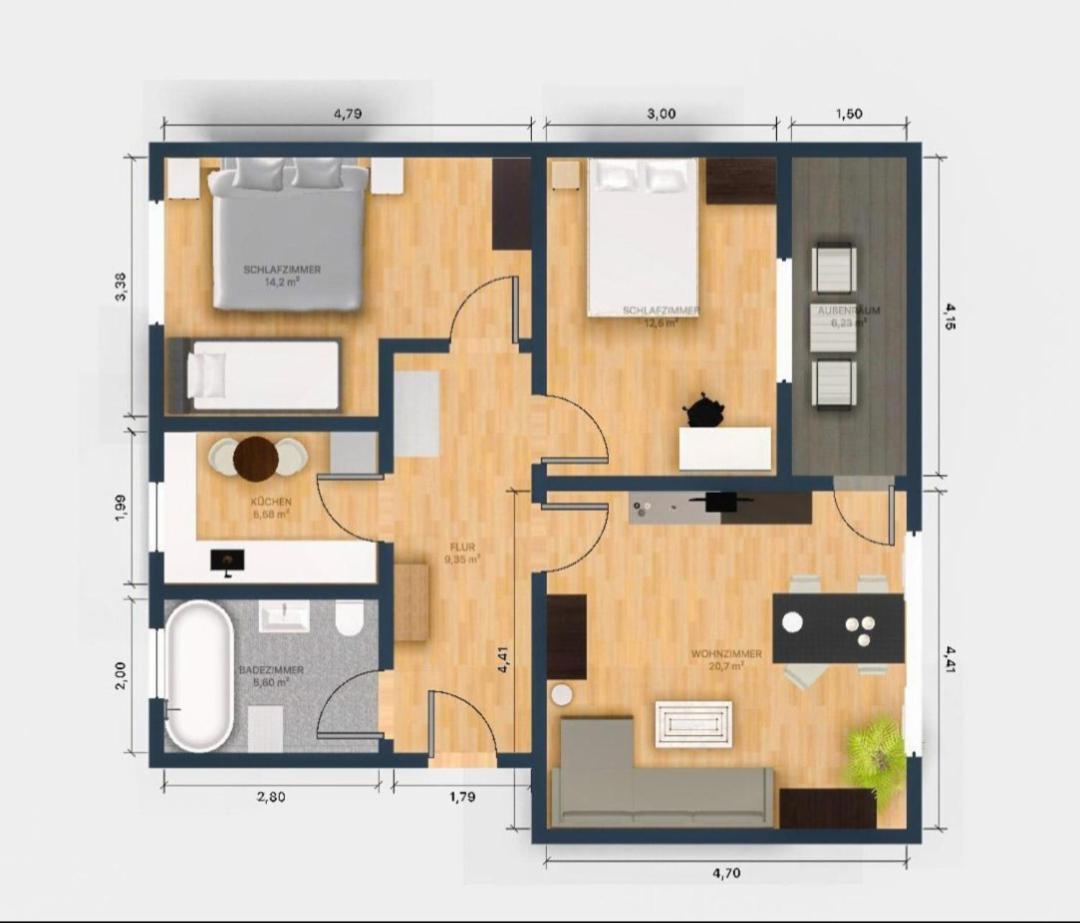Ecocube Apartment2 Meppen14, Balkon, Kueche, Waschmaschine المظهر الخارجي الصورة